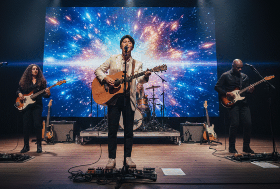 Playing Guitar in Band