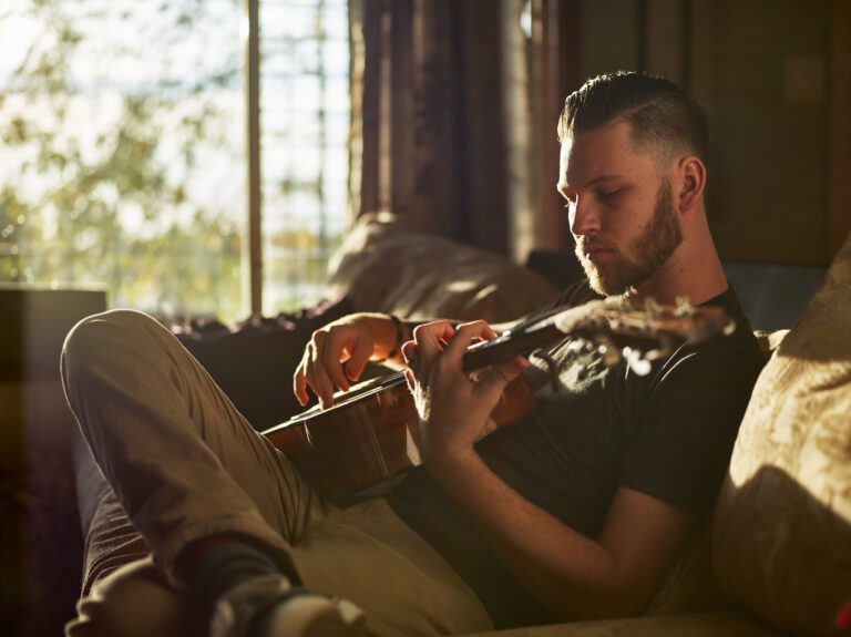 playing worship guitar