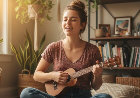 Singing with ukulele