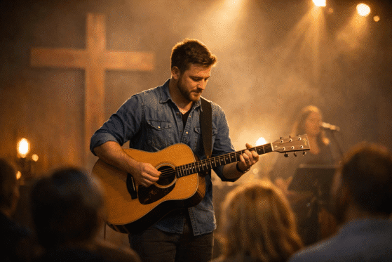 Inspiring stories of worship guitarists in churches leading worship through music