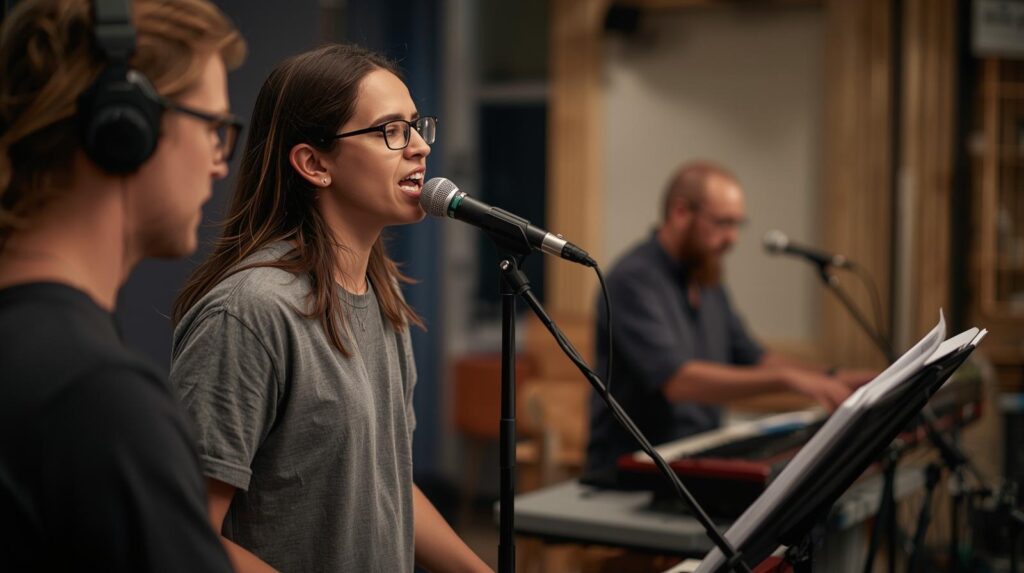 Worship singer studying lyrics to better express emotion in worship singing
