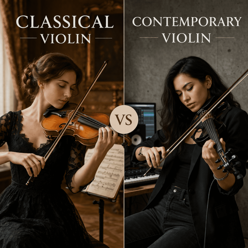 classical violin vs contemporary violin styles