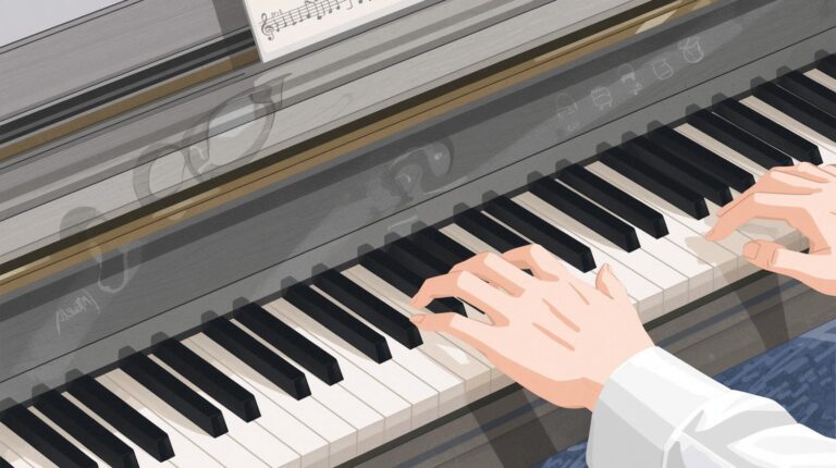 Practicing piano with a metronome