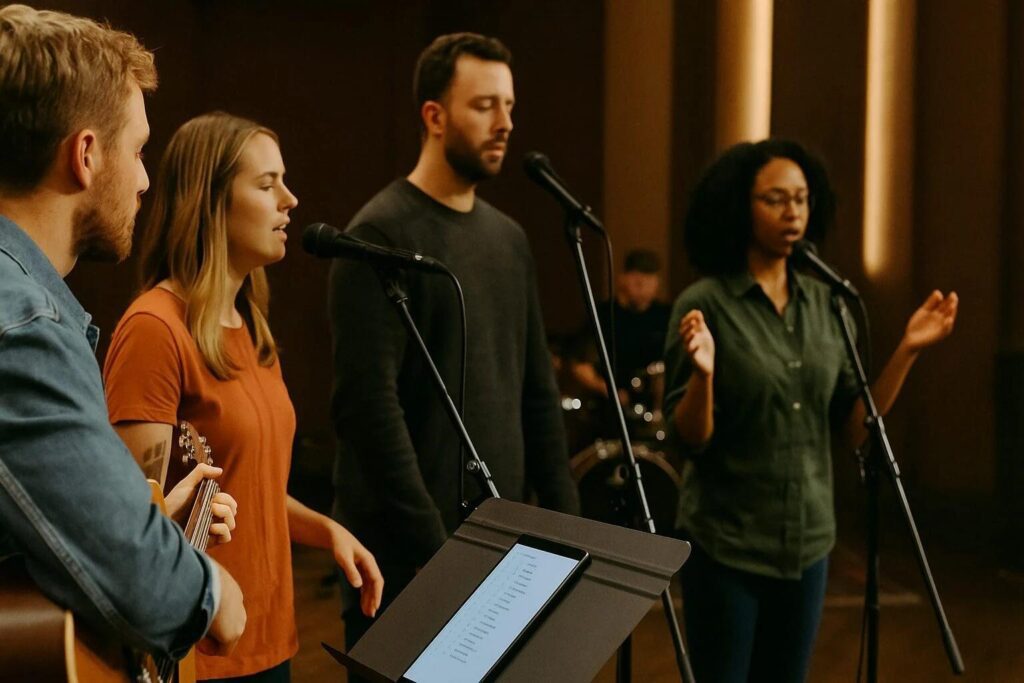 worship band rehearsal practice session, Worship music techniques