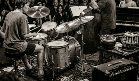 playing drums