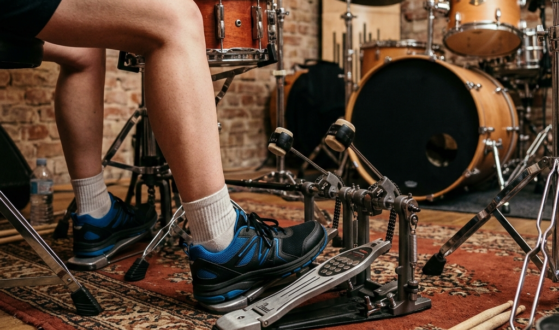 playing drums