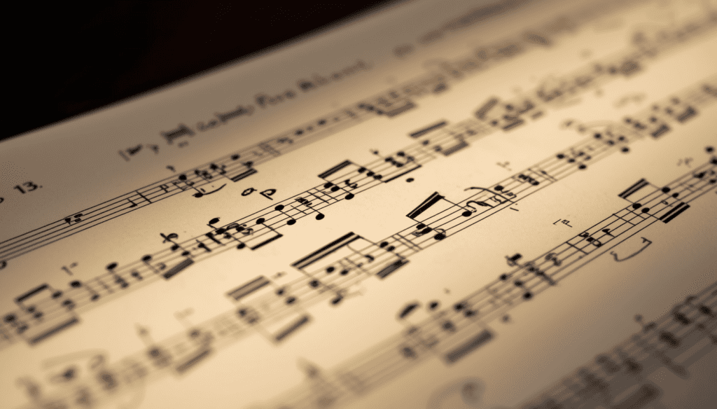 Close-up of piano sheet music with chords illustrating a piano learning plateau stage in learning journey