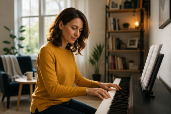 playing piano