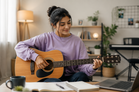 playing guitar