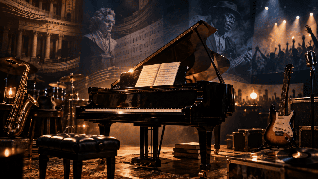 Billy Joel musical style influenced by rock pop jazz blues and classical music