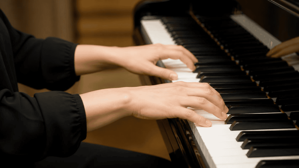 Wrist and finger coordination during piano practice