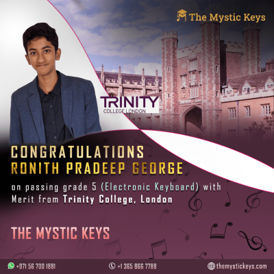 trinity exam passed by students of the mystic keys