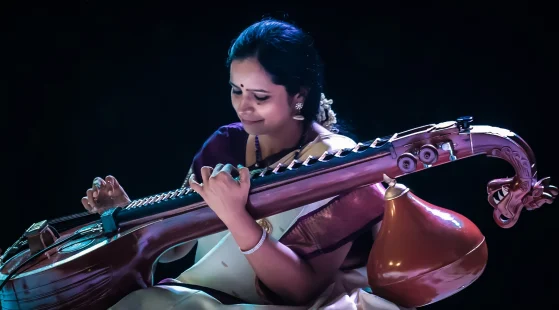 Woman playing veena